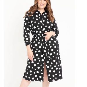 NWT Eloquii Elements Polkadot Midi Dress